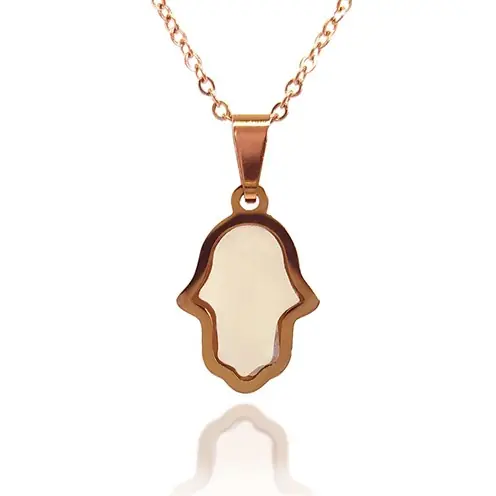Stainless Steel Fatma Ana Eli Rose Color Women's Necklace