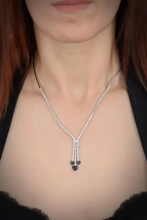 Women's Tutku Onyx Stone-set 925 K Silver Necklace Gkltutkukly-gms