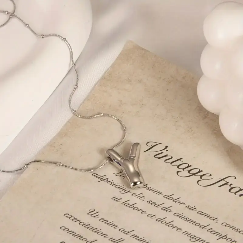 Women's Steel Necklace Y Letter Balon Letter Women's Necklace
