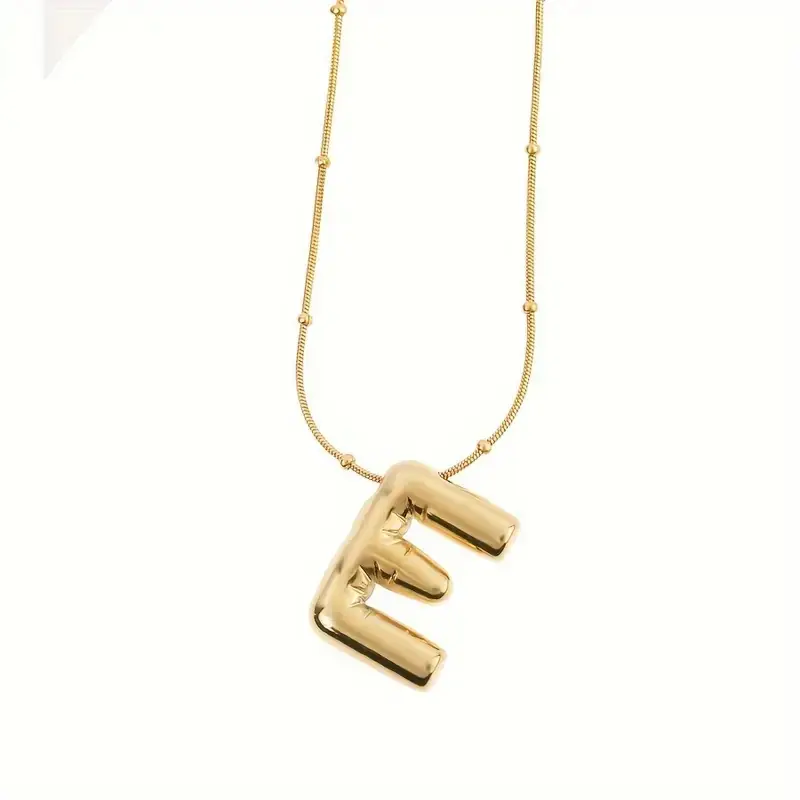 Women's Steel Necklace Gold Plated E Letter Balon Letter Women's Necklace