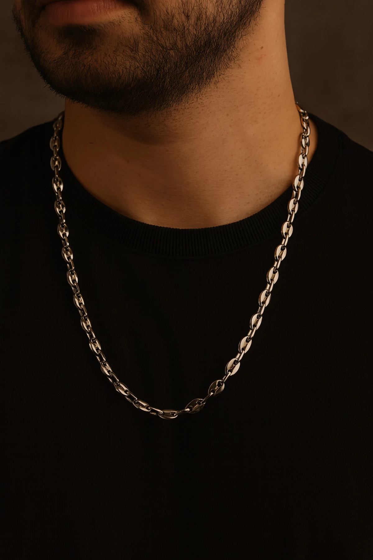 Erkek Çelik Kolye - İnce Gemici Zincir Model Parlak Ömür Boyu Paslanmaz Kararmaz Dayanıklı Tasarım