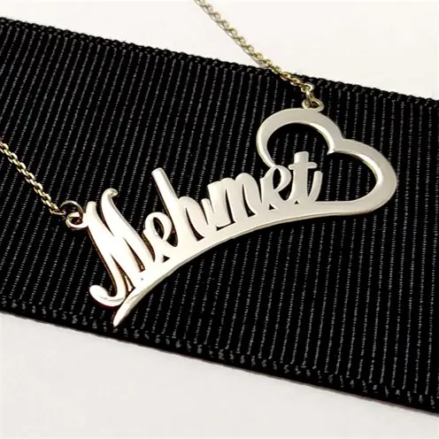 Personalized Heart Women's Silver Necklace