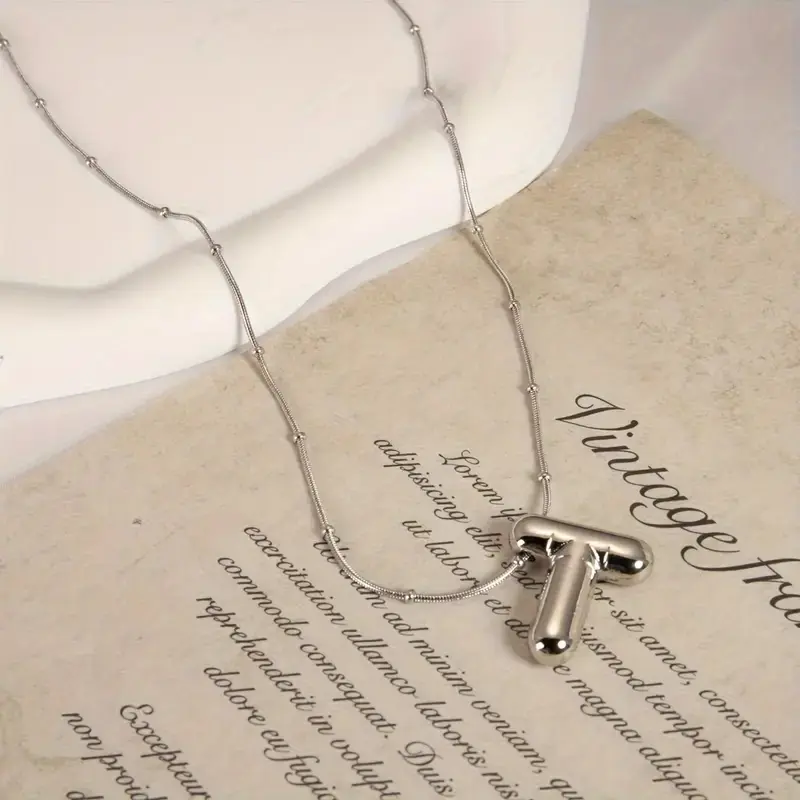 Women's Steel Necklace T Letter Balon Letter Women's Necklace