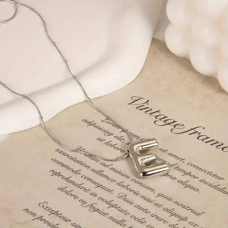 Women's Steel Necklace E Letter Balon Letter Women's Necklace