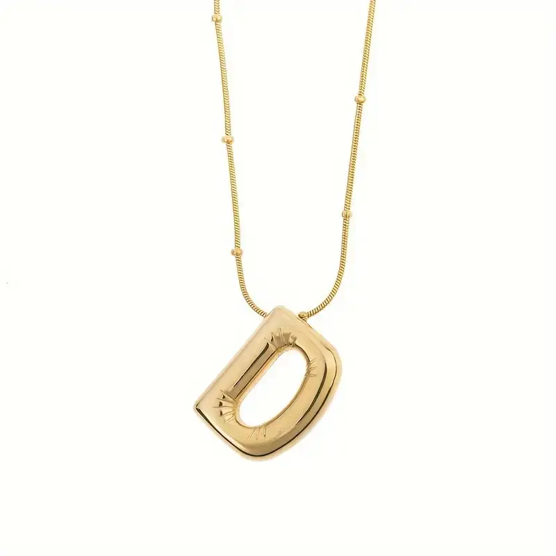 Women's Steel Necklace Gold Plated D Letter Balon Letter Women's Necklace