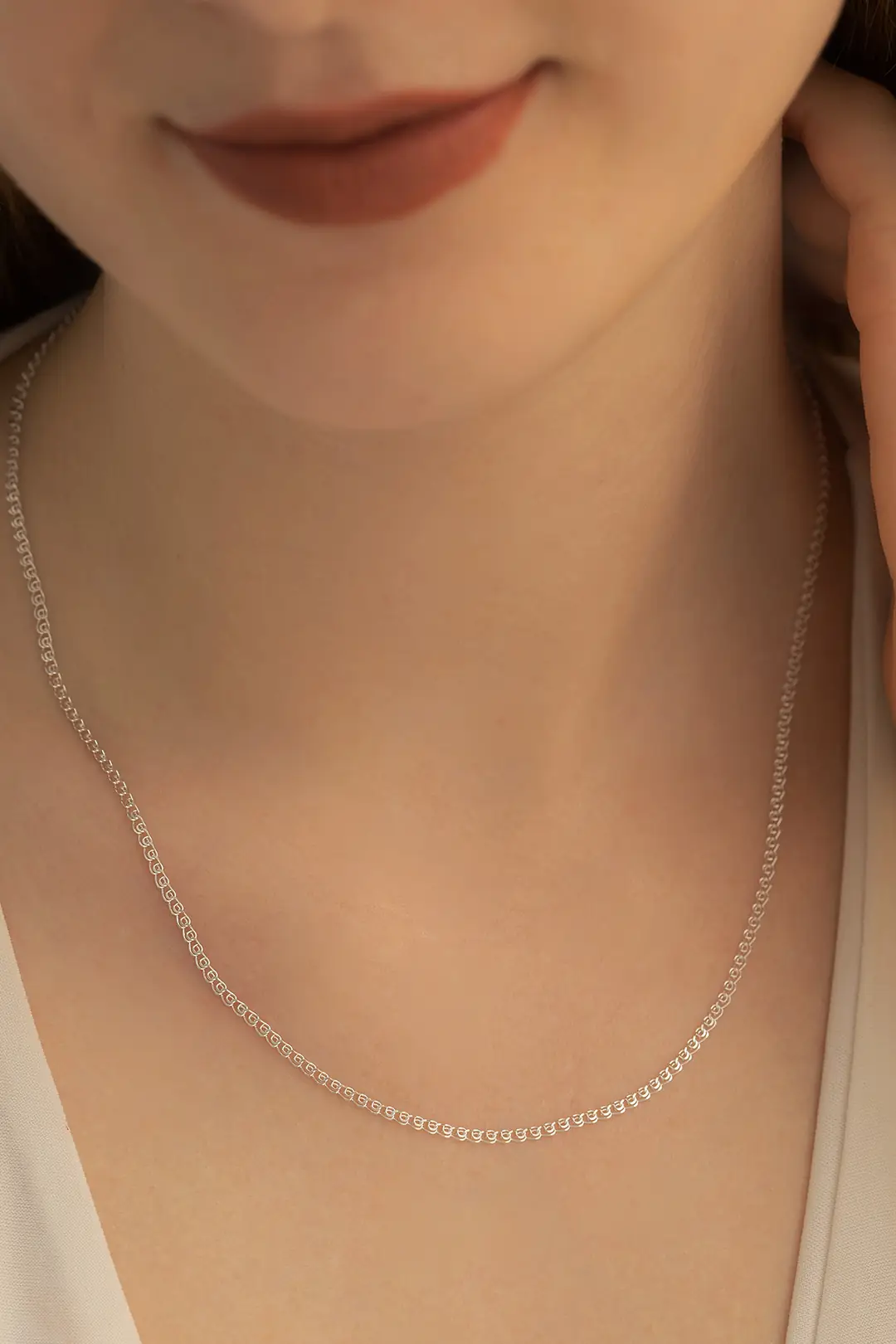 Women's Silver Necklace 1.5 mm Love Silver Necklace
