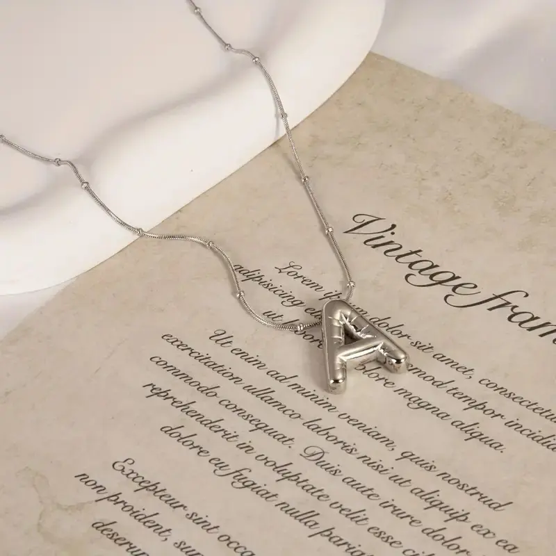 Women's Steel Necklace A Letter Balon Letter Women's Necklace