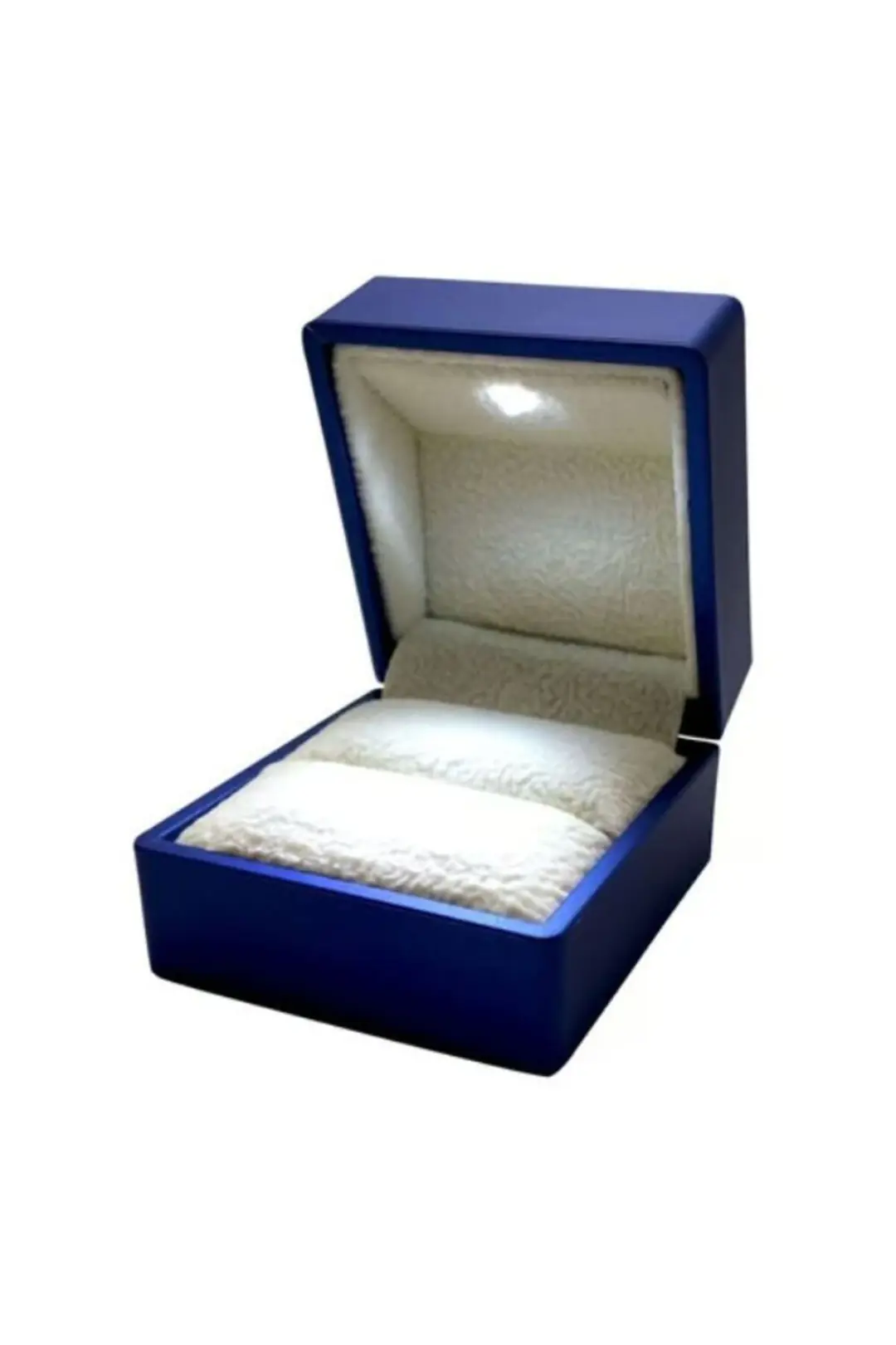 Illuminated Diamond Solitaire Blue Ring Box