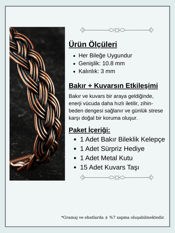 Erkek Bakır Bileklik - Örgü Model Erkek Kelepçe Bileklik Bilezik