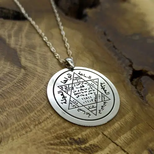 Women's Silver Necklace Hz Süleyman Mührü 925 K Silver Necklace