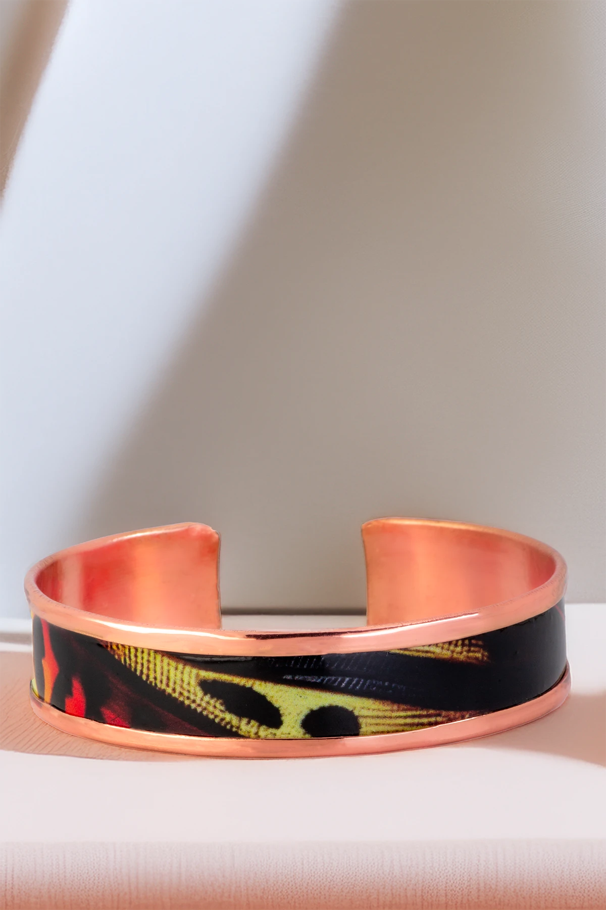 Kadın Bakır Bileklik Yüzük Set- Sofia Model Özel Baskı Metal Kutu Ve Kuvars Taşı