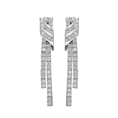 Nida Zircon Stone-set Women's Silver Earrings