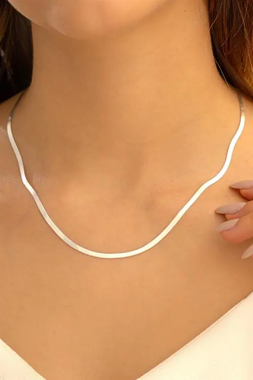 Italyan Yassı Women's Silver Necklace