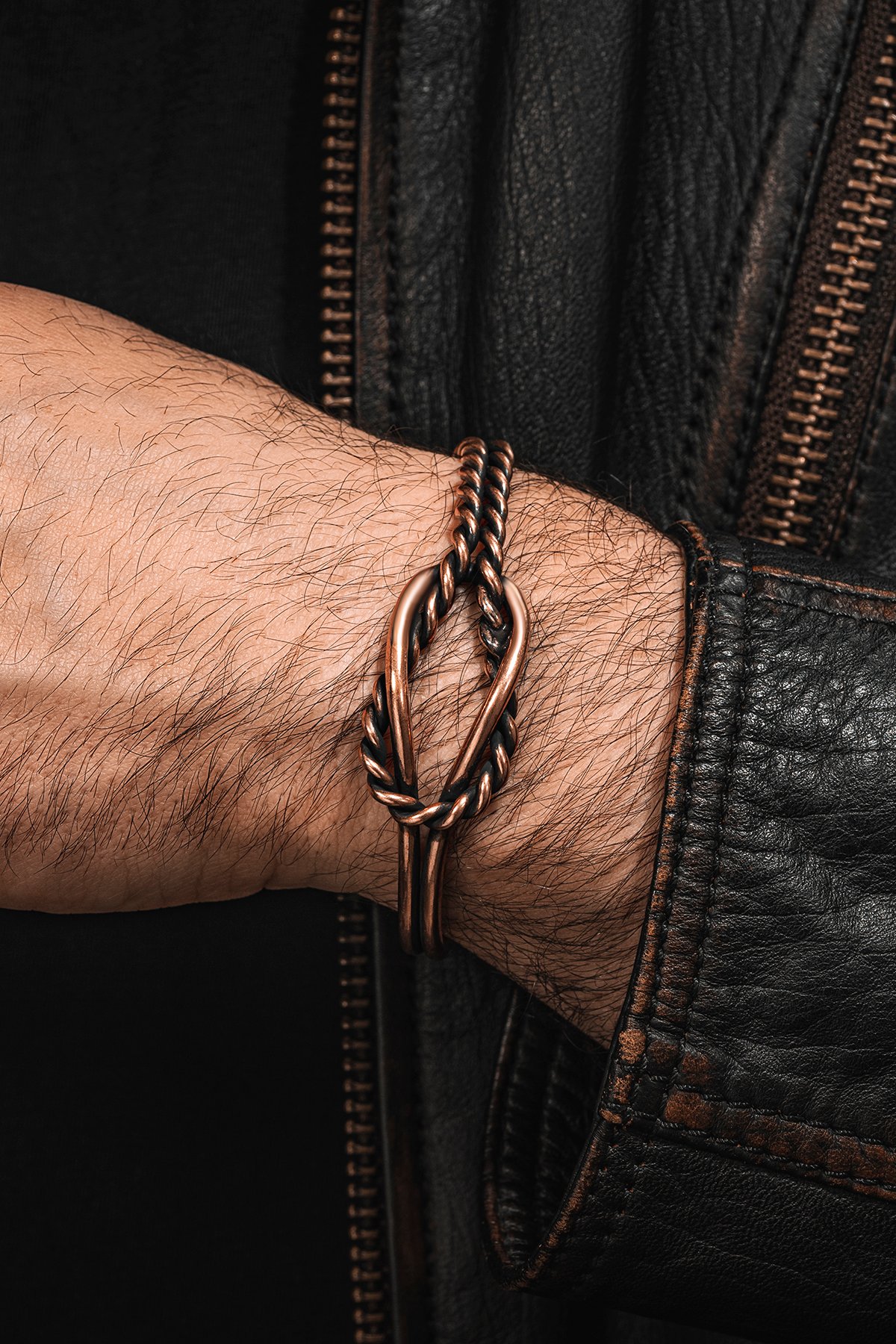 Sevgi Düğümü Bakır Bileklik Bilezik Kelepçe Erkek Kadın Kuvars Taşlı Metal Kutulu