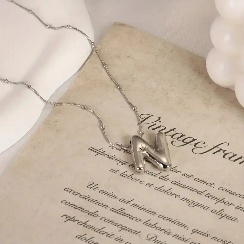 Women's Steel Necklace N Letter Balon Letter Women's Necklace