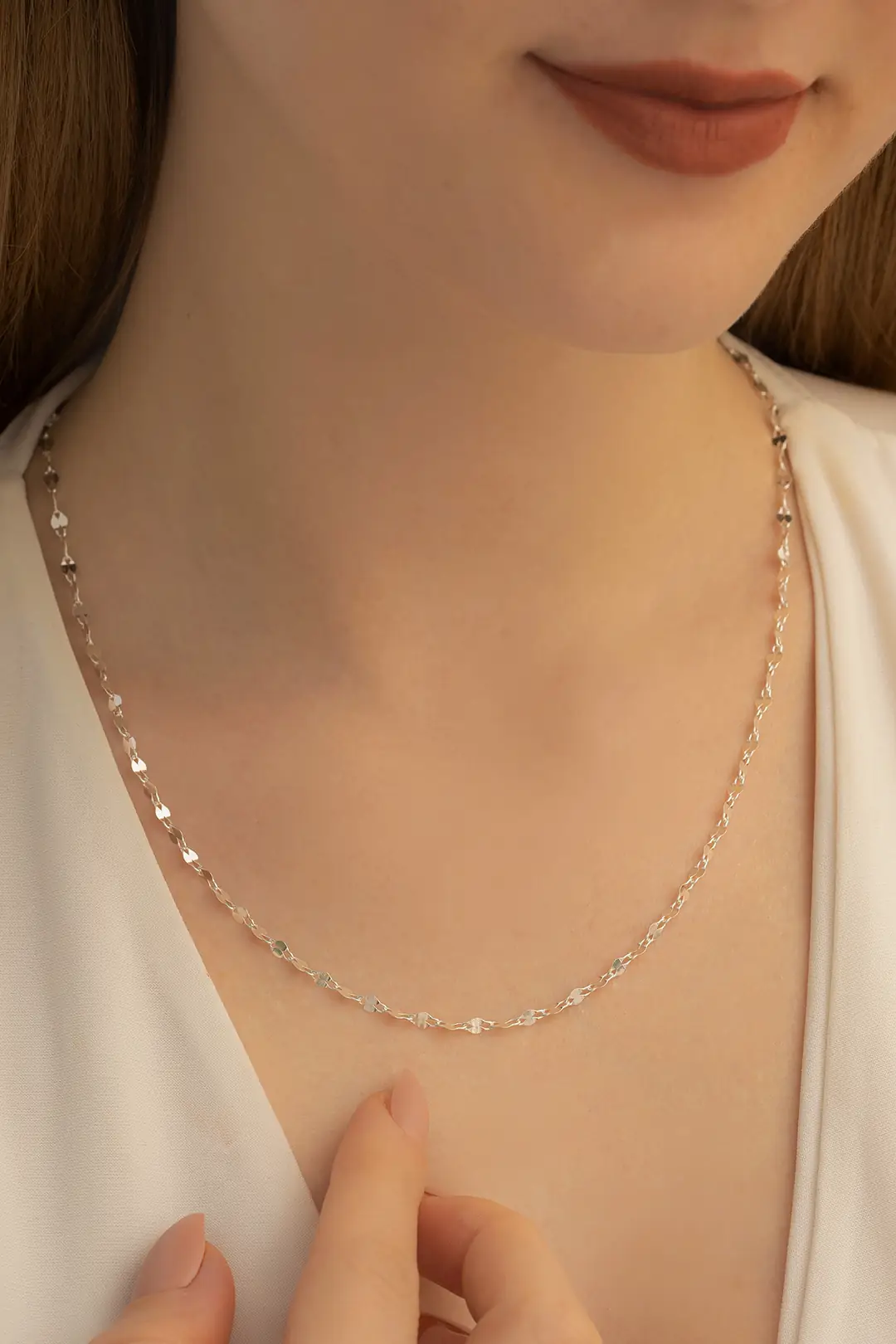 Women's Silver Necklace 2.5 mm Fırfır Silver Necklace