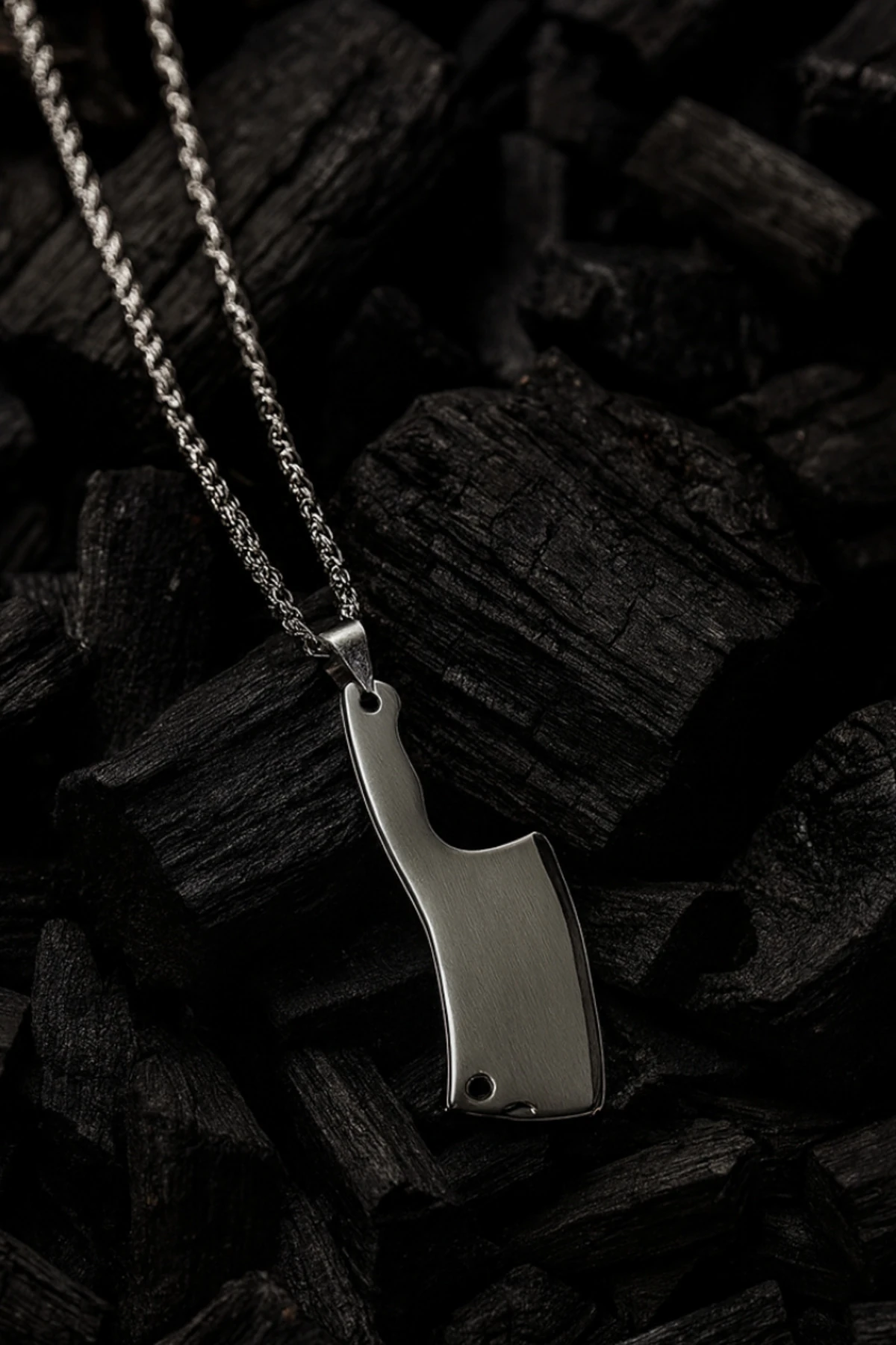 Erkek Çelik Kolye - Satır Motifli Burma Zincir Model Erkek Kolye