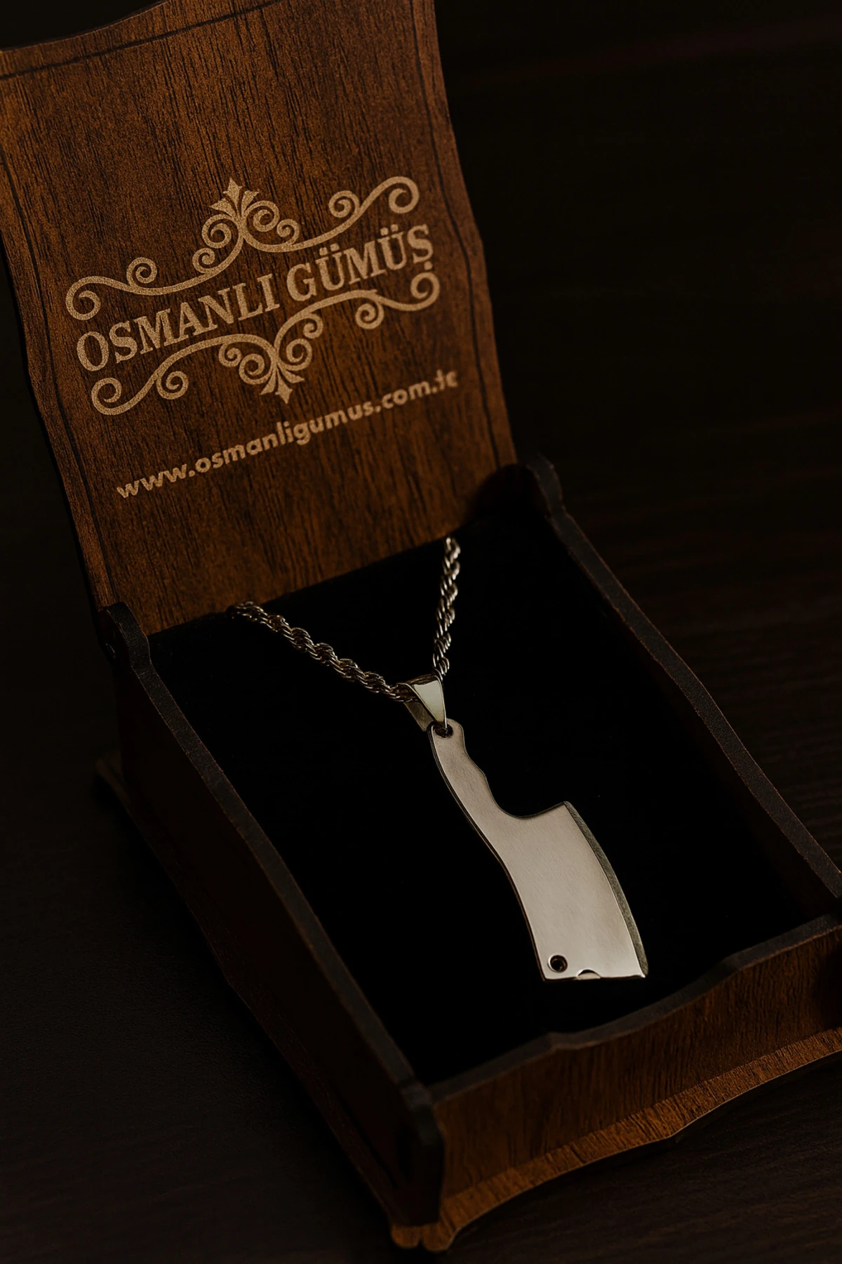 Erkek Çelik Kolye - Satır Motifli Burma Zincir Model Erkek Kolye