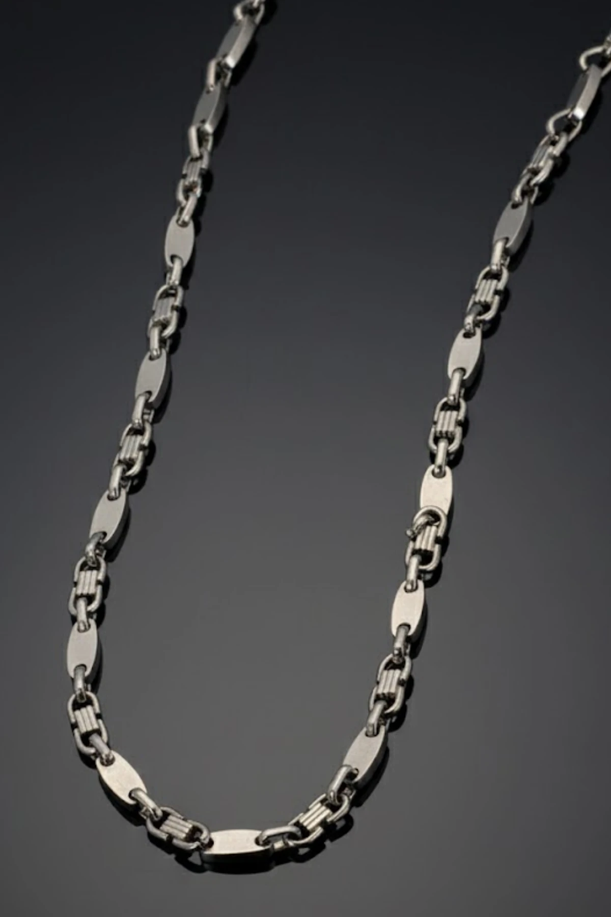 Erkek Çelik Zincir Kolye – Kalın Plaka Model Parlak Gümüş Renk