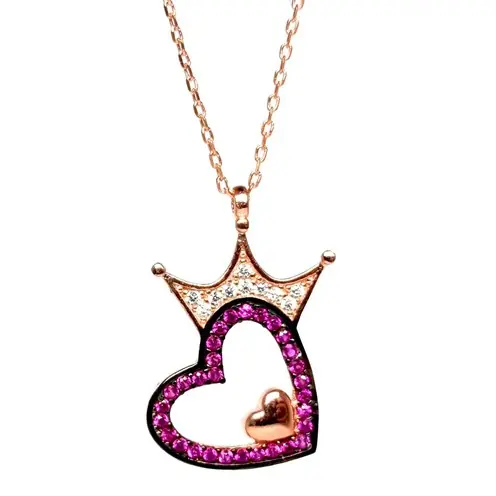 Heart Kral Tacı Women's Silver Necklace