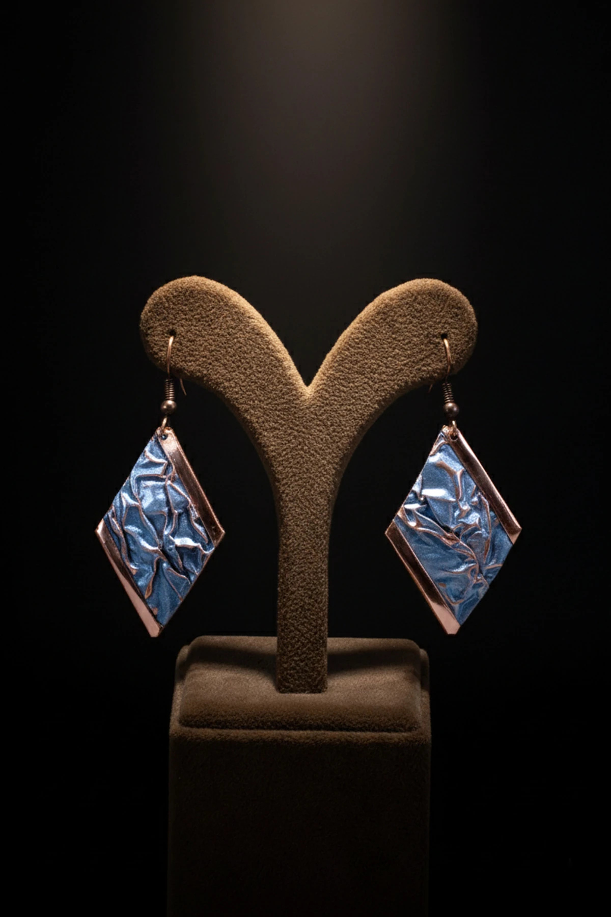 Kadın Bakır Küpe - Aqua Lavanta Rüyası Model Bakır Kadın Küpe