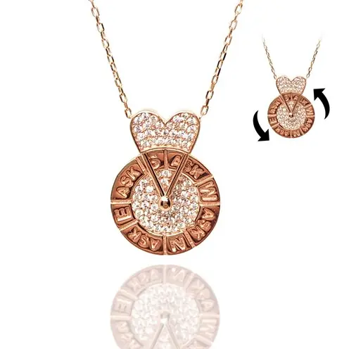 Rose Color Çarkıfelek Women's Silver Necklace
