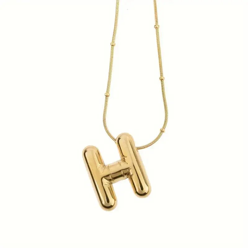Women's Steel Necklace Gold Plated H Letter Balon Letter Women's Necklace