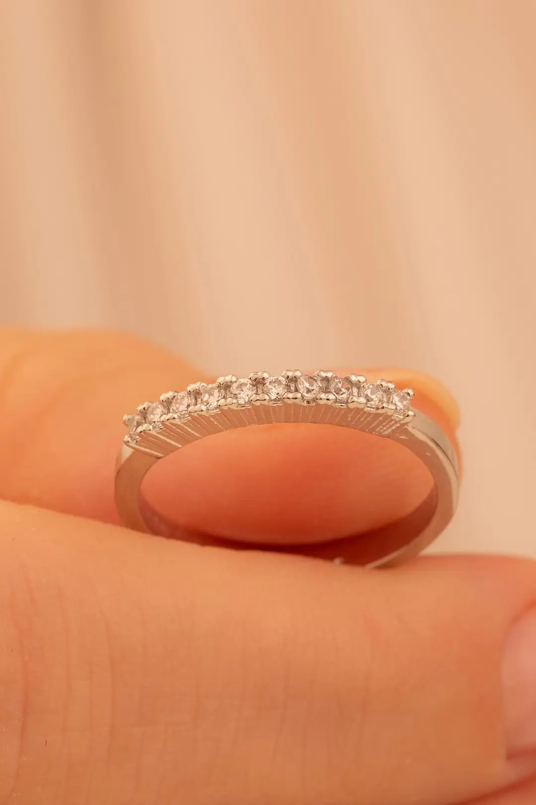 Women's Silver Ring -Duru Zircon Stone-set Women's Ring