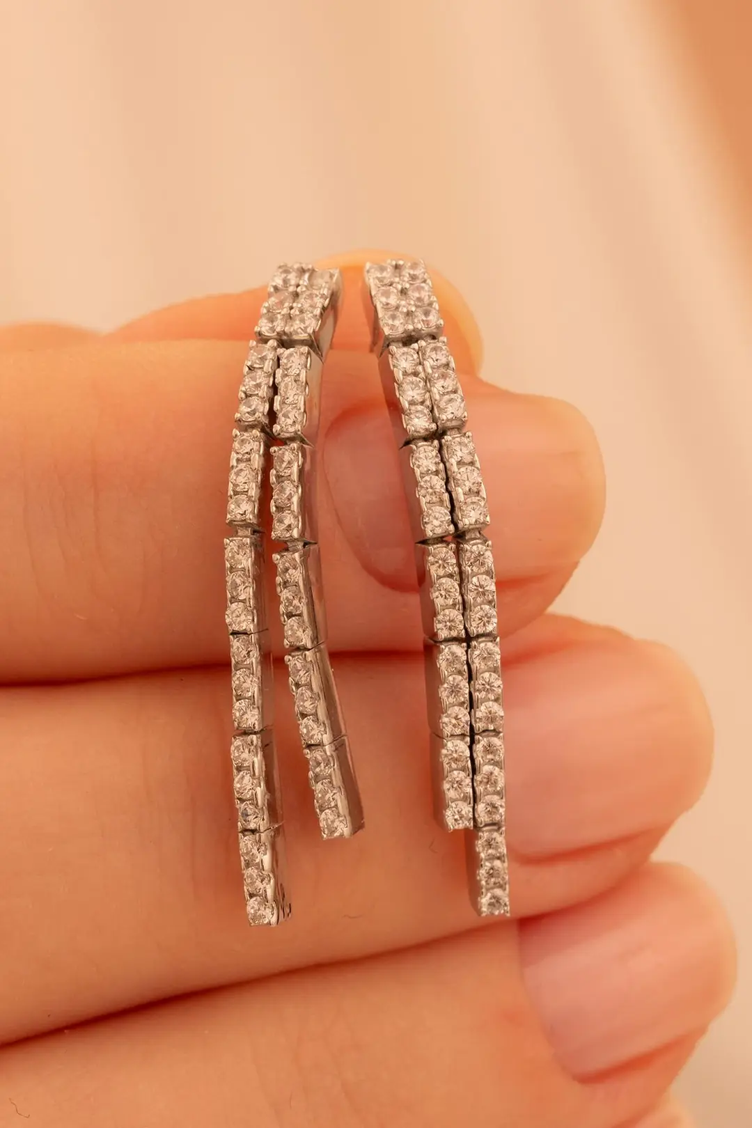 Women's Silver Earrings Mother-of-Pearl Zircon Stone-set Women's Earrings