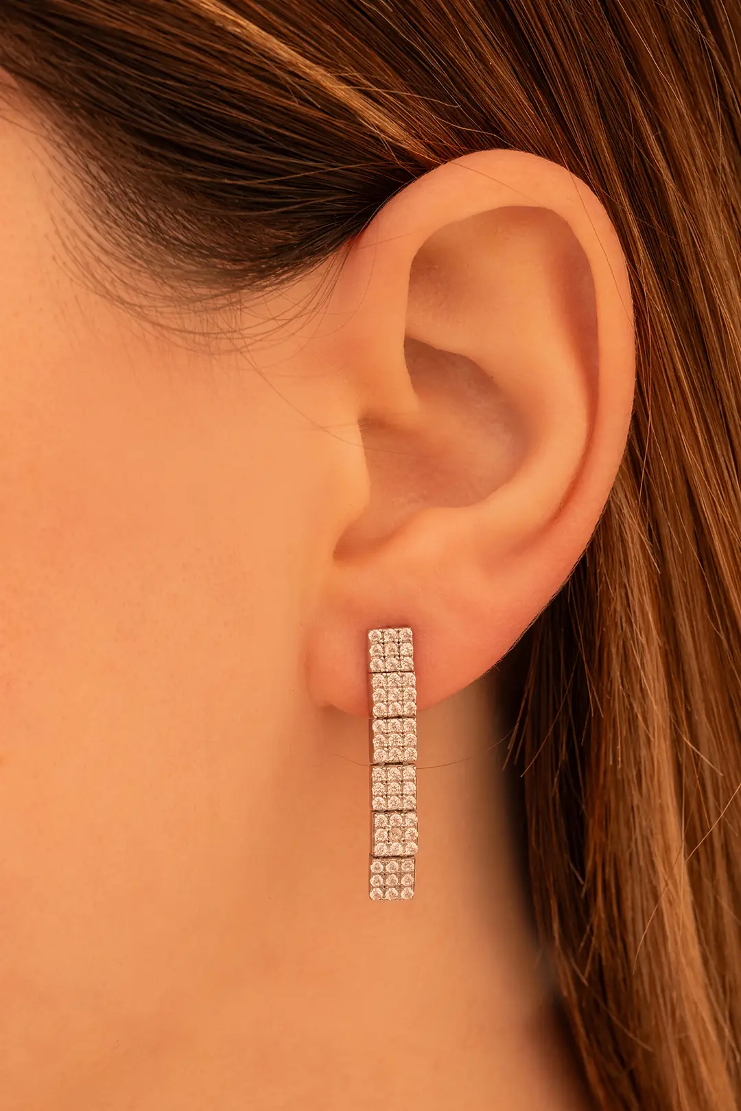 Women's Silver Earrings Zircon Stone-set Paris 925 K Silver Women's Earrings