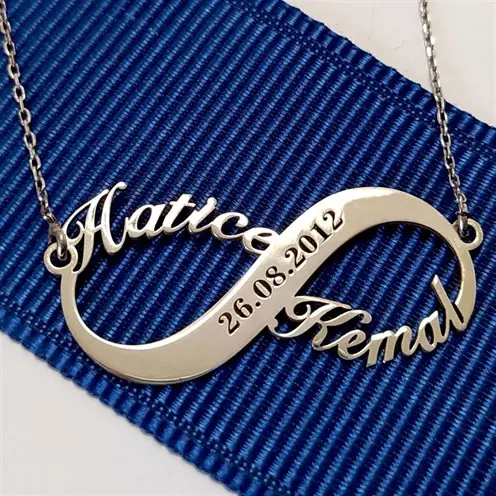 Personalized Infinity Women's Silver Necklace-Rose Bronze