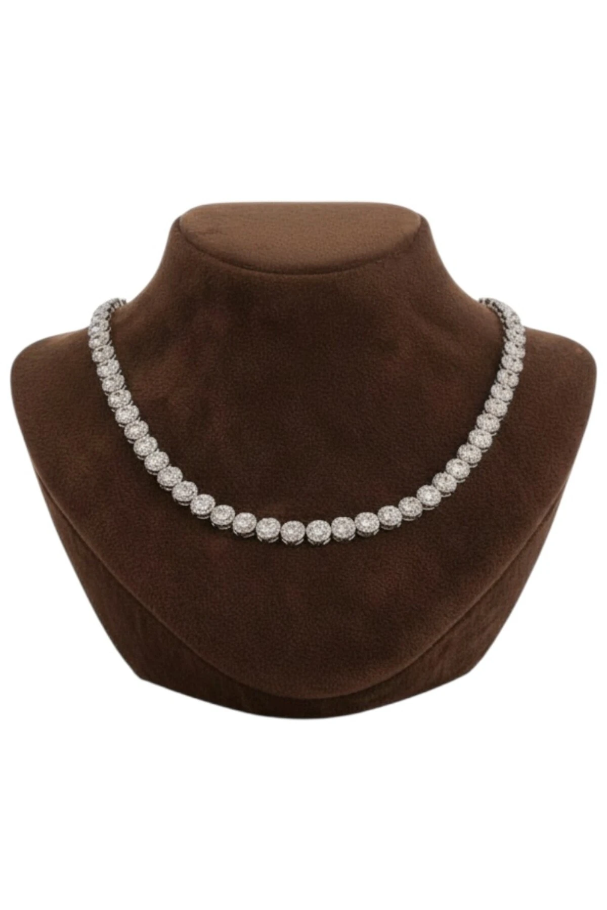 Kadın Gümüş Kolye - Serap Yuvarlak Zirkon Taşlı Kolye