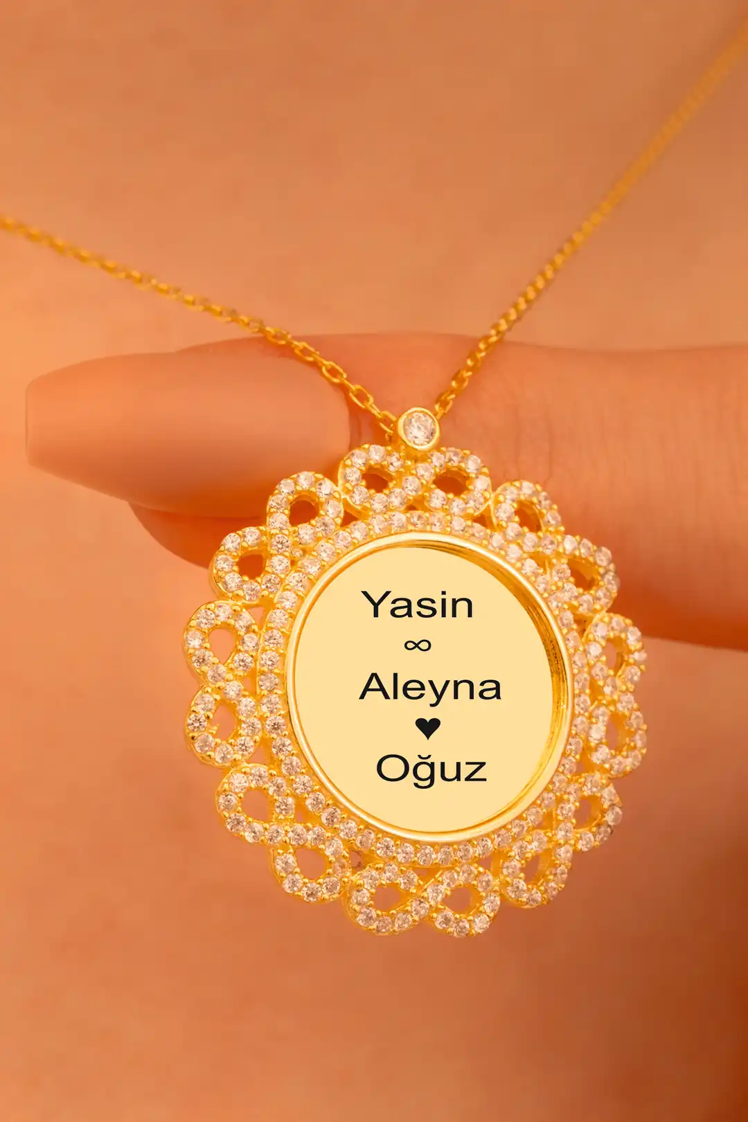 Personalized Gold Plated Infinity Women's Silver Necklace
