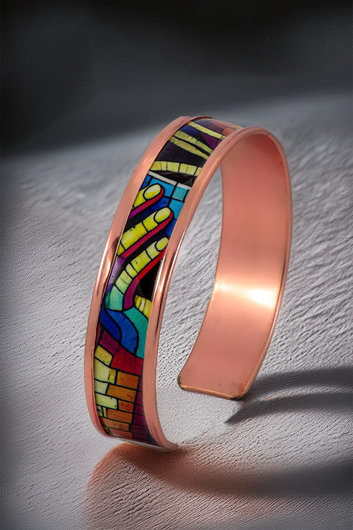 Kadın Bakır Bileklik Yüzük Set - Nadia Model Özel Baskı Metal Kutu Ve Kuvars Taşı