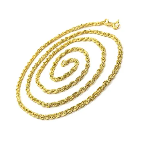 Women's Silver Necklace 22 K Gold 2.5mm Plated Twisted Halat Silver Chain Necklace
