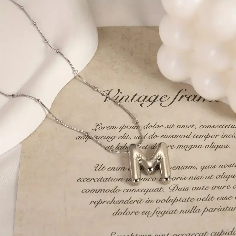 Women's Steel Necklace M Letter Balon Letter Women's Necklace