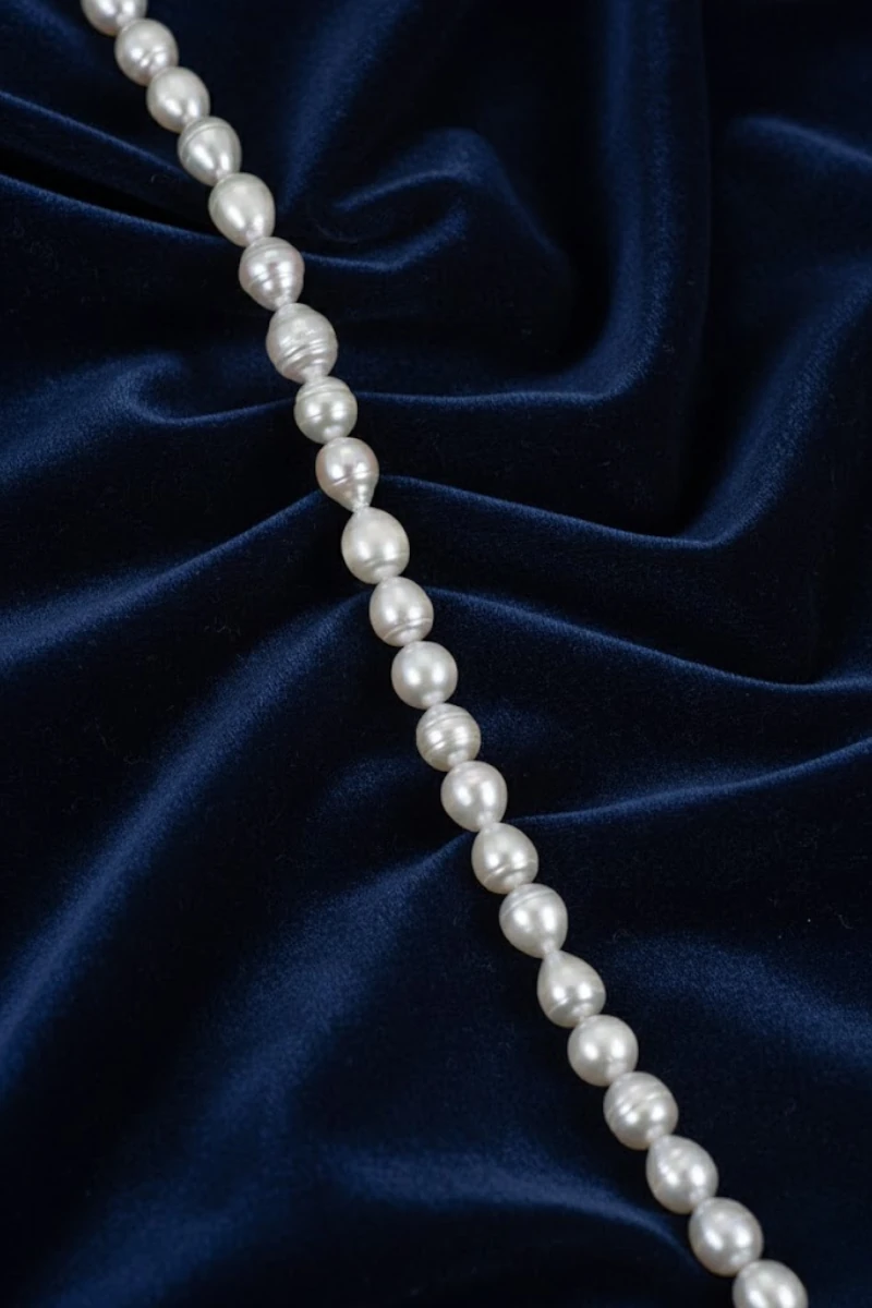 Gerçek Dizi İnci - 8mm Doğal Beyaz Yanar Dönerli Tatlısu Yuvarlak İnci Takı Yapım Malzemesi