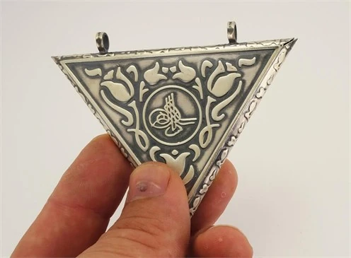 Osmanlı Tuğralı Gümüş Erkek Muska Cevşen Haznesi En Büyük Boy