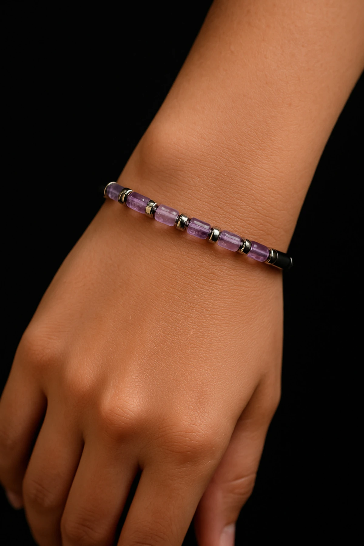 Erkek Çelik Bileklik - 8.5 mm Yassı Gurmet Zincir Oksitli Model Siyah Renk Erkek Bileklik