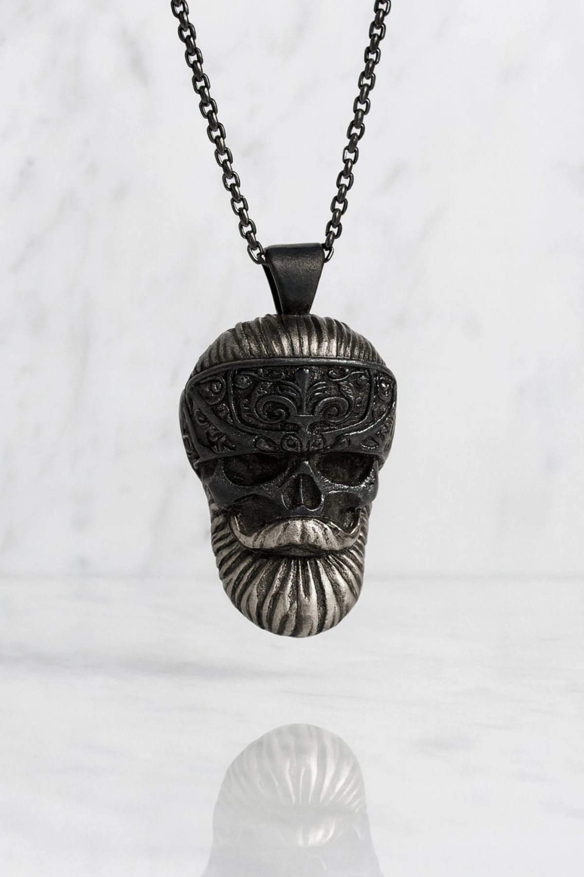 Erkek Kuru Kafa Motifli Polo Zincir Model Çelik Kolye