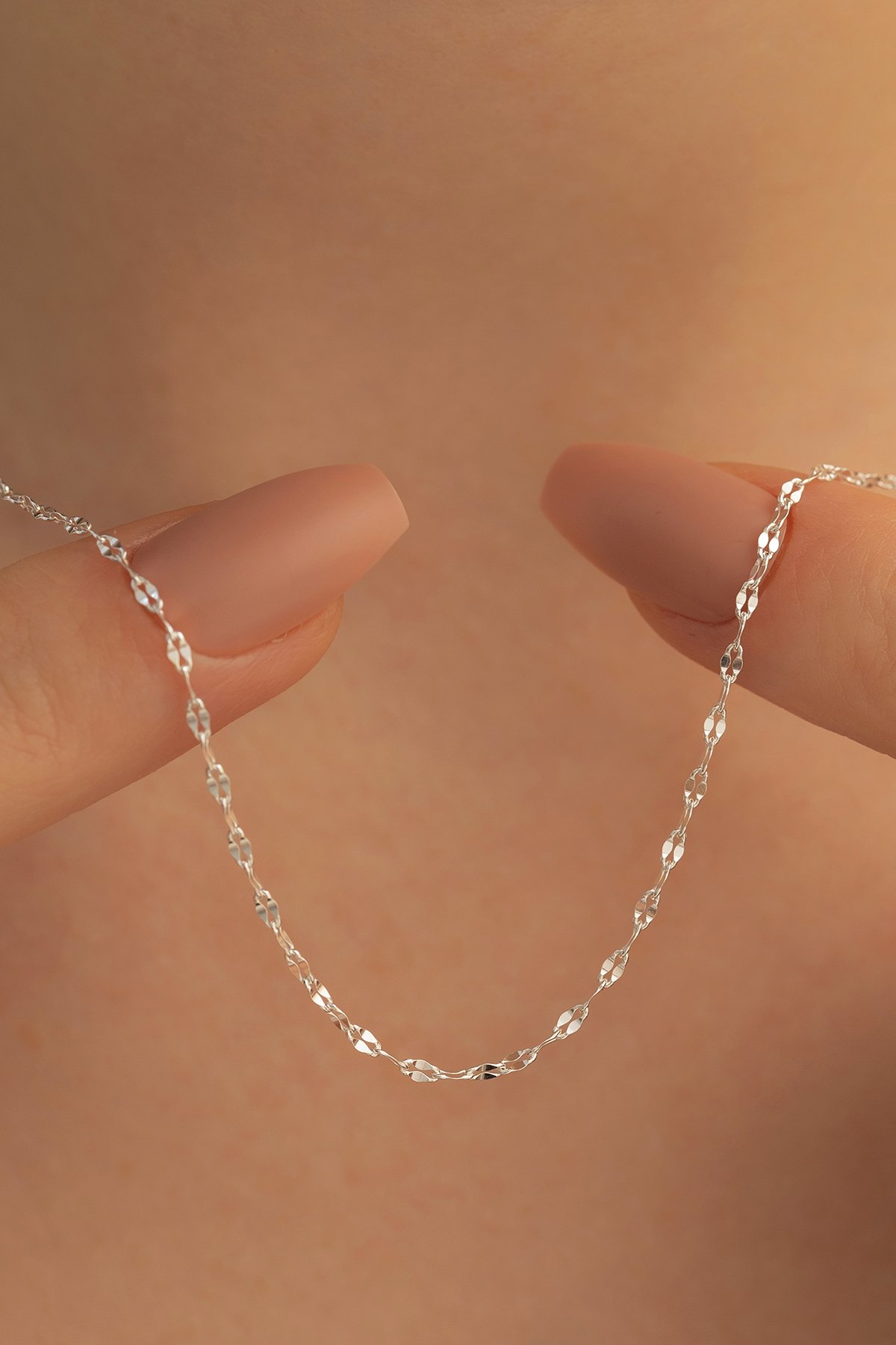 Kadın Gümüş Kolye - 1.5 mm Fırfır Model Gümüş Kolye