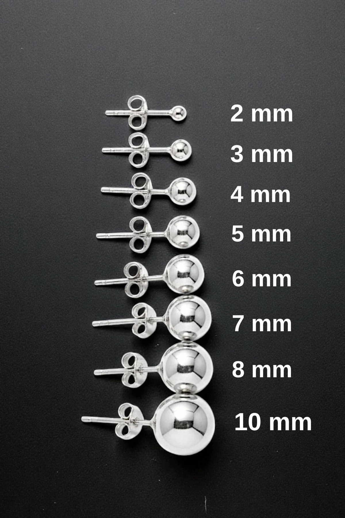 Kadın Gümüş Küpe - 6 mm 925 Ayar Gümüş Top Küpe