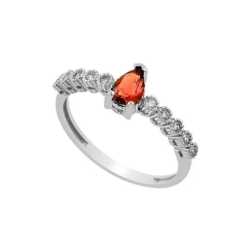 Leyan Ruby Stone-set Women's Silver Ring