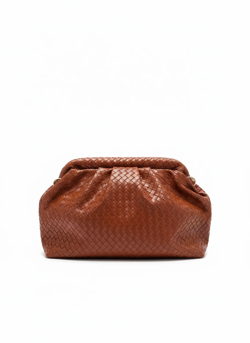 Liora Örgü Detaylı Portföy Kadın Omuz, Kol ve El Çantası - Taba