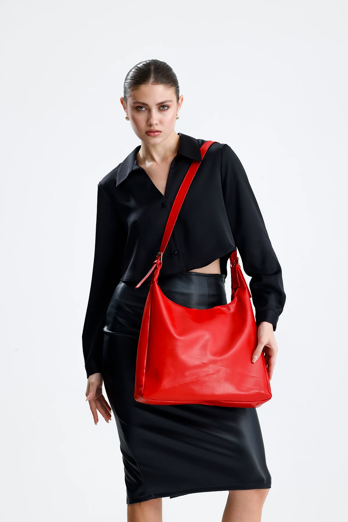 Luvin Salaş Kadın Omuz, Kol ve El Çantası - Kırmızı