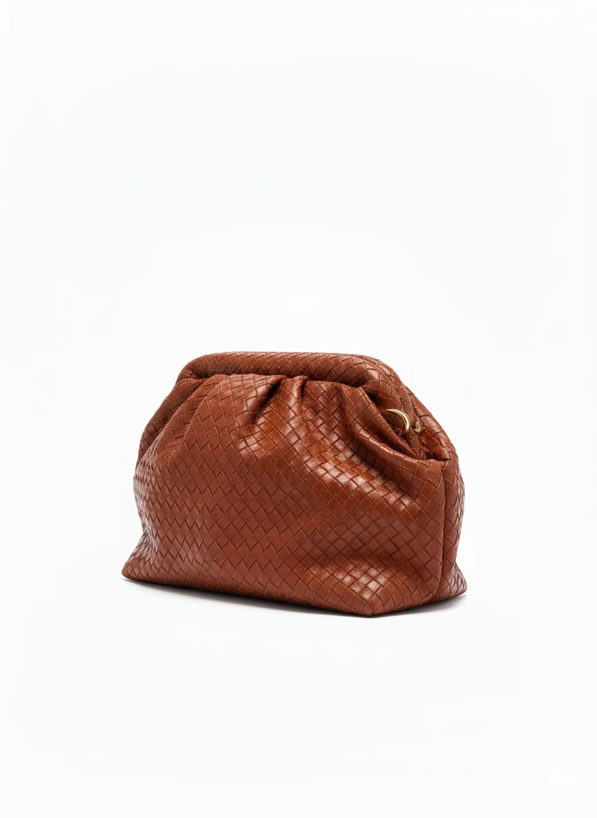 Liora Örgü Detaylı Portföy Kadın Omuz, Kol ve El Çantası - Taba