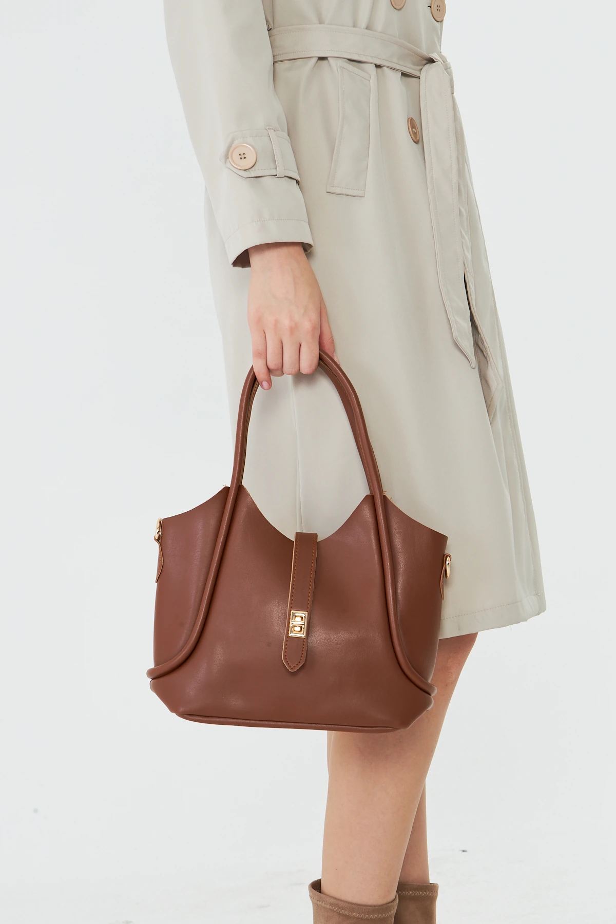 Arlina Çapraz Askılı Yavrulu Kadın Omuz, Kol ve El Çantası - Taba