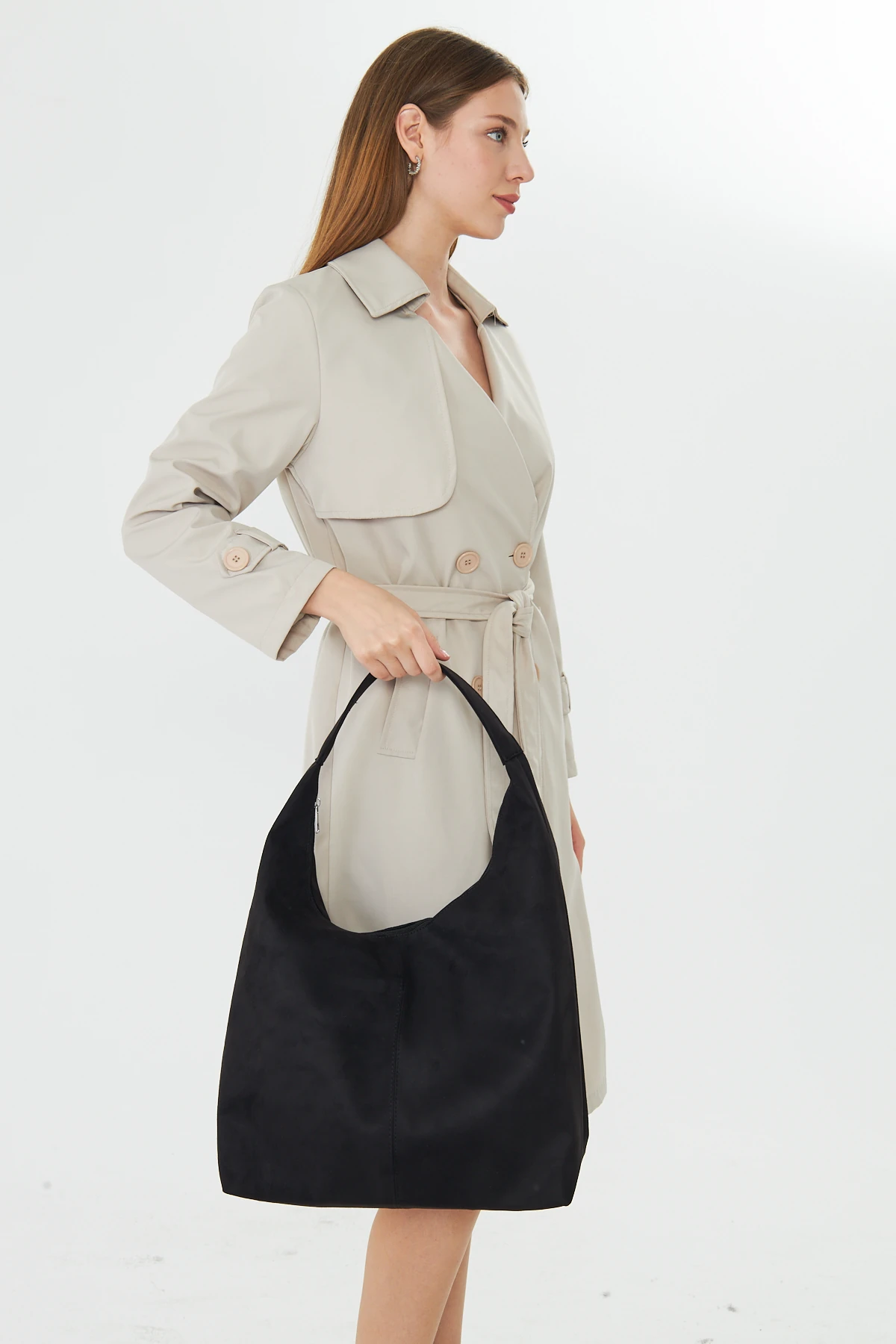 Vianor Süet Salaş Geniş Tek Saplı Kadın Omuz, Kol ve El Çantası