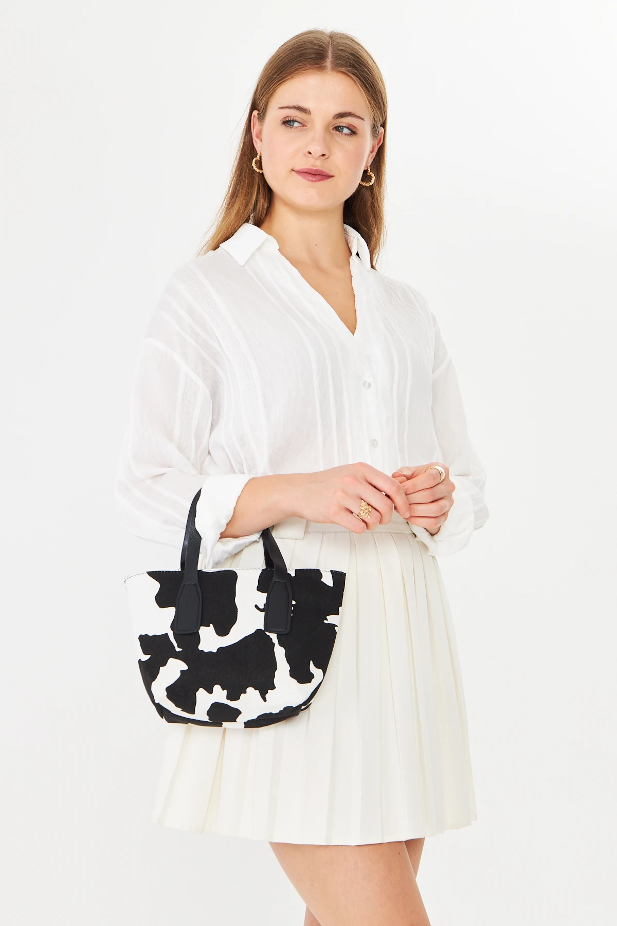 Besti Uzun Askılı Çapraz Çanta - Cow Print