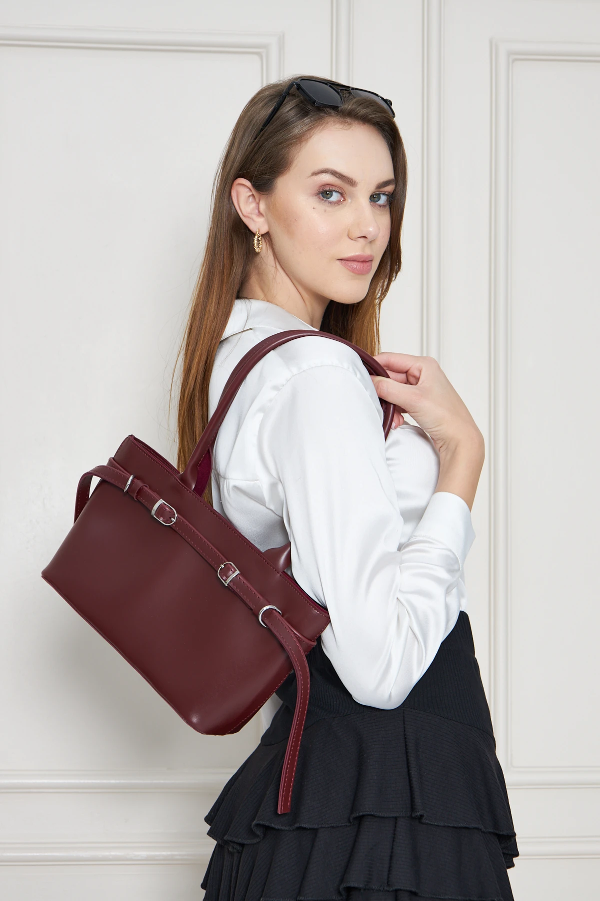 Lisa Omuz Çantası - Bordo